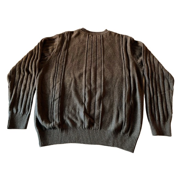 ALEX CANNON Brown Sweater Crew Neck Cotton Argyle Long Sleeve Pullover Large EUC - Picture 8 of 10